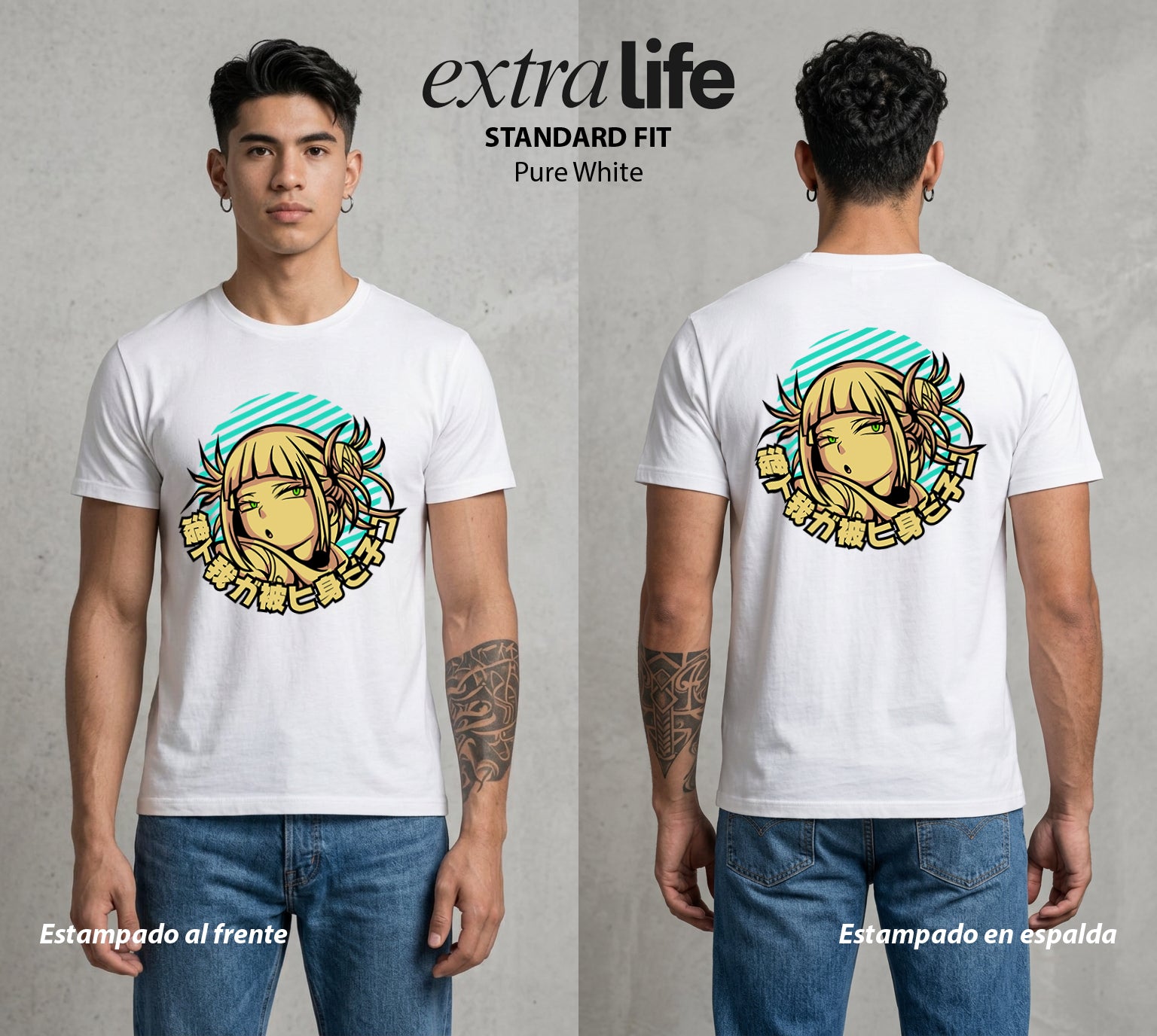 La Academia de Heroes | La Villana del Amor #02510 - Playera Standard Fit | Pure White - Foto en modelo