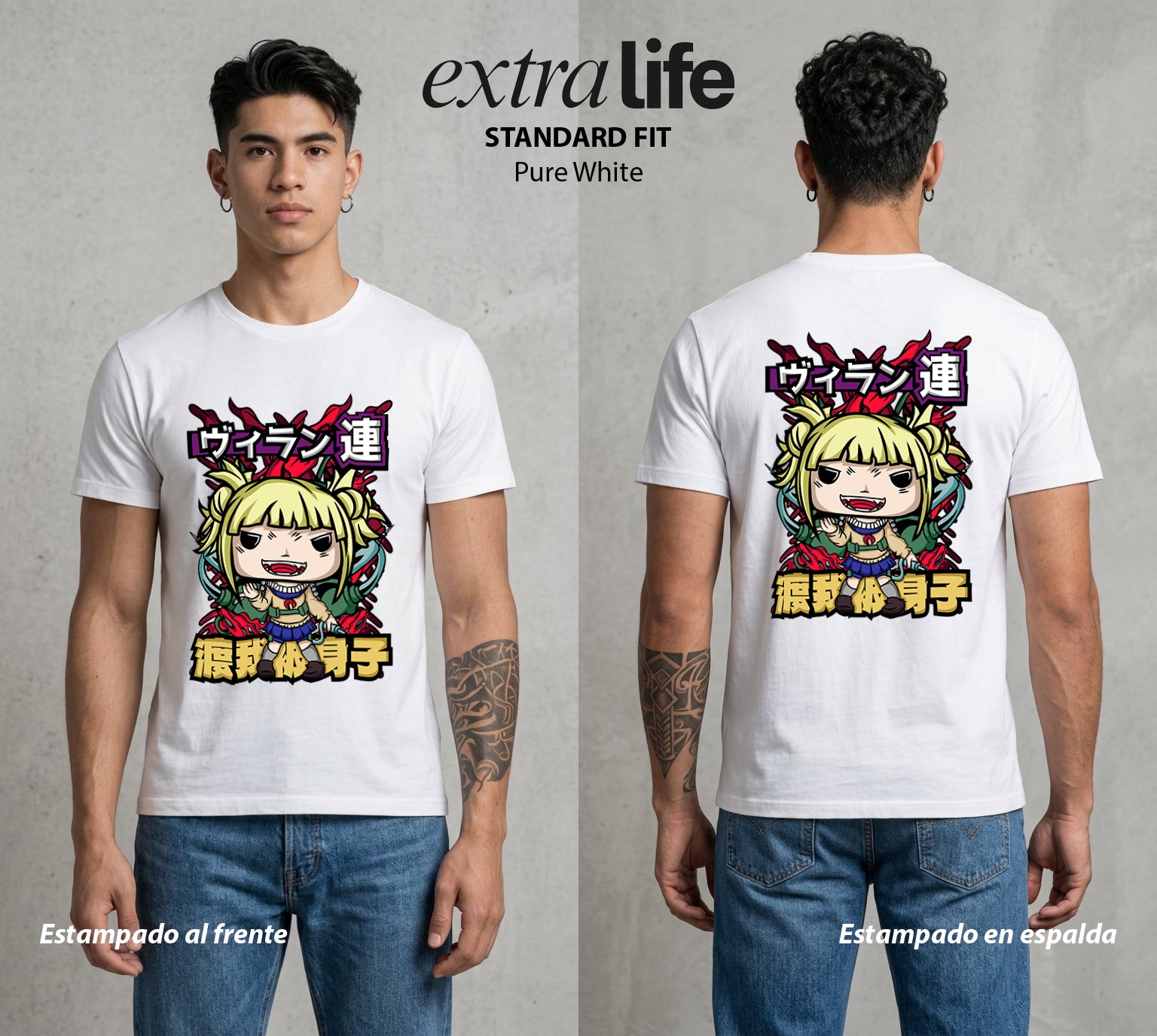 La Academia de Heroes | La Transformacion del Amor #02513 - Playera Standard Fit | Pure White - Foto en modelo