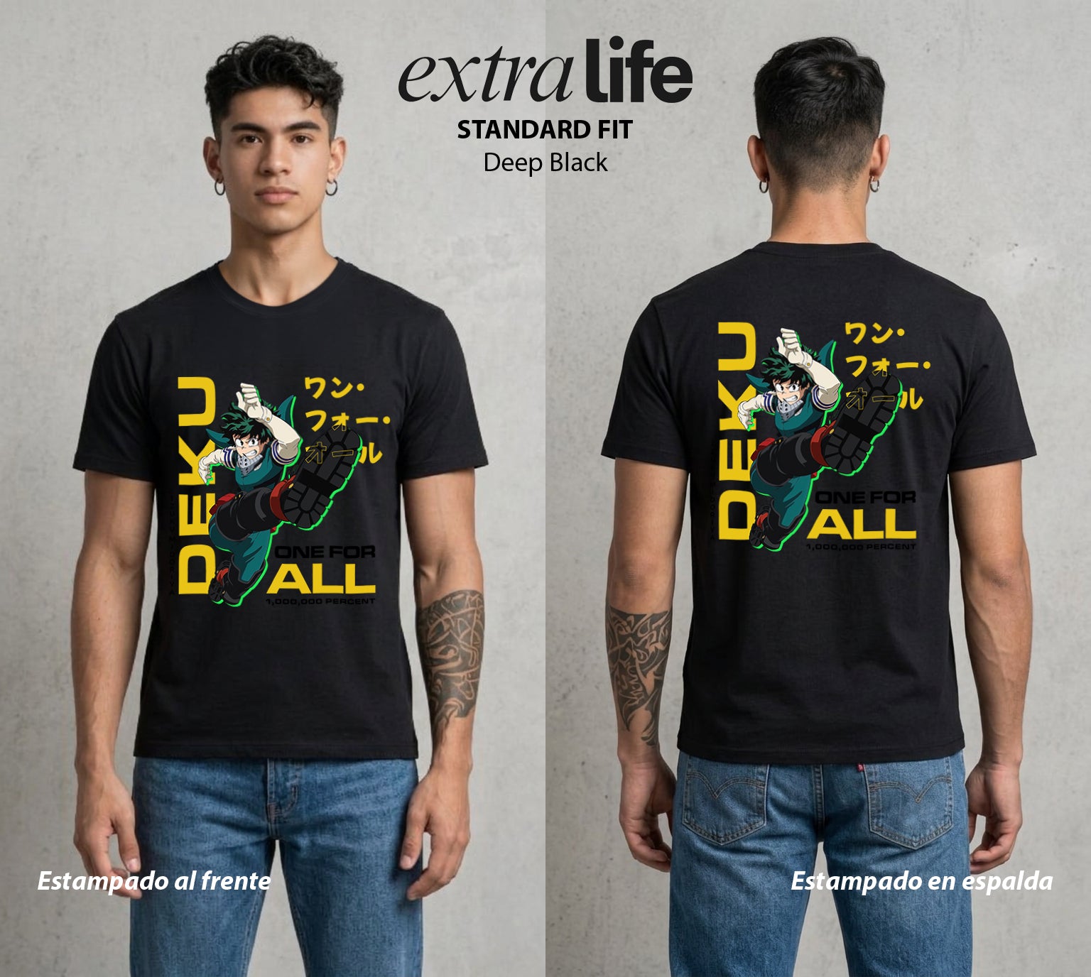 La Academia de Heroes | El Cuaderno del Heroe #02516 - Playera Standard Fit | Deep Black - Foto en modelo