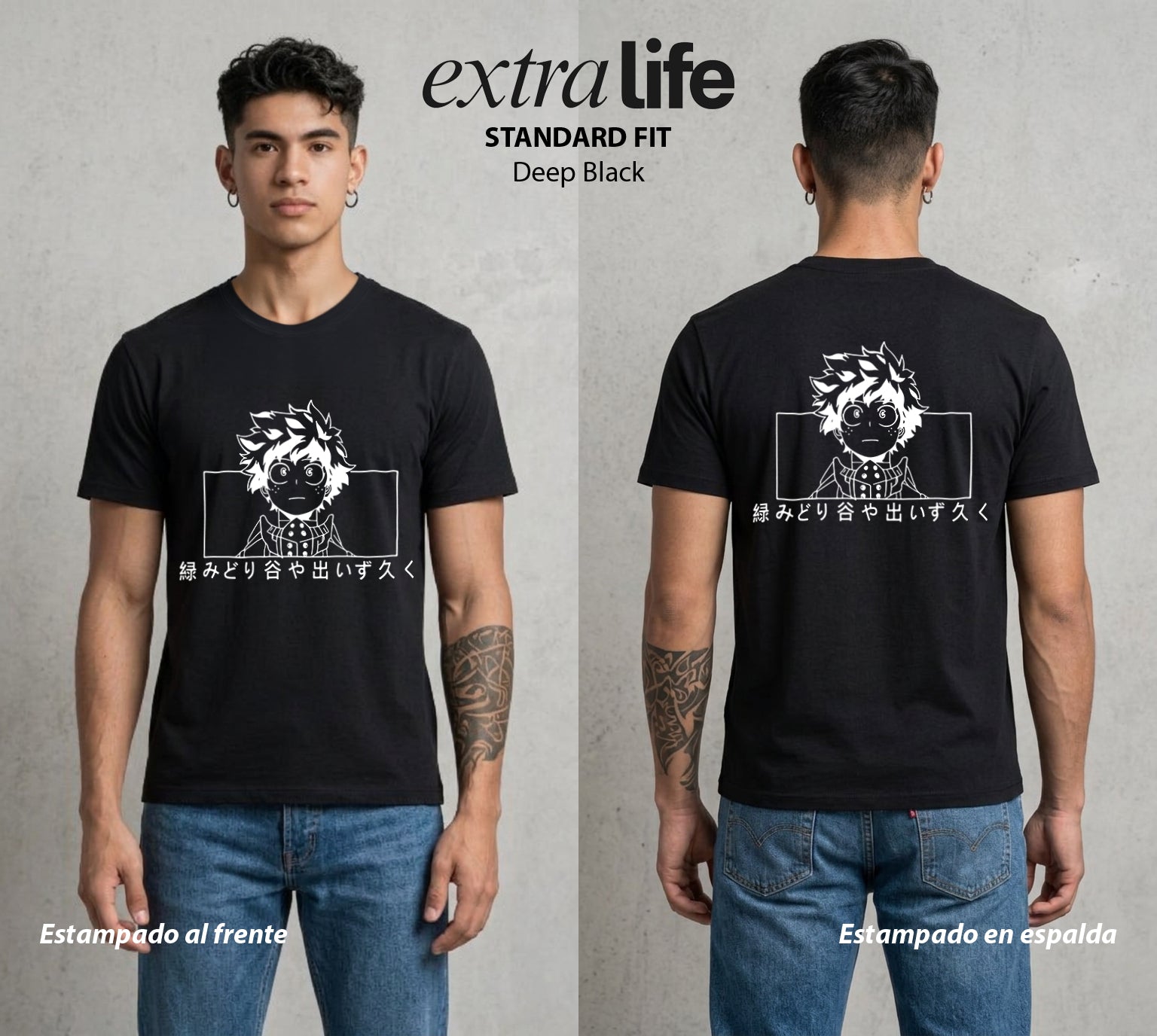 La Academia de Heroes | La Voluntad del Heredero #02517 - Playera Standard Fit | Deep Black - Foto en modelo
