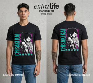 La Academia de Heroes | Las Manos del Mal #02521 - Playera Standard Fit | Deep Black - Foto en modelo