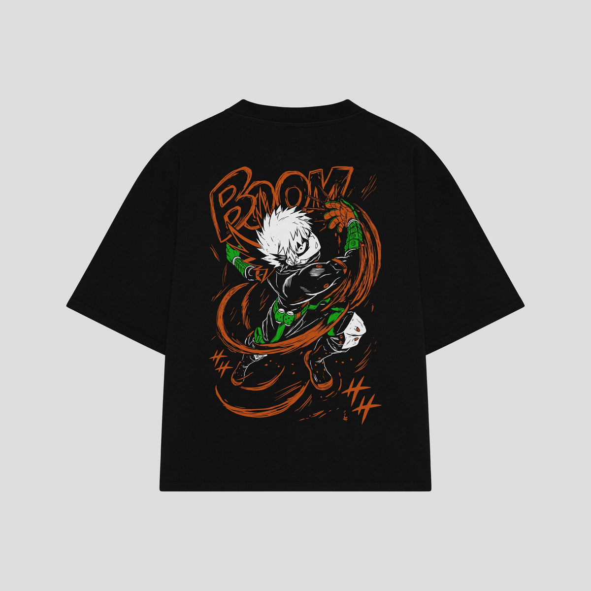 Playera streetwear premium de anime y gaming ExtraLife MX, corte oversized drop shoulder ligero y fresco en color Deep Black y Off-White, moda urbana mexicana de culto.