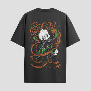 Playera urbana de anime y gaming ExtraLife MX, corte Standard Fit unisex ligero y transpirable en color Deep Black y Pure White, ropa de uso diario para gym y casual.