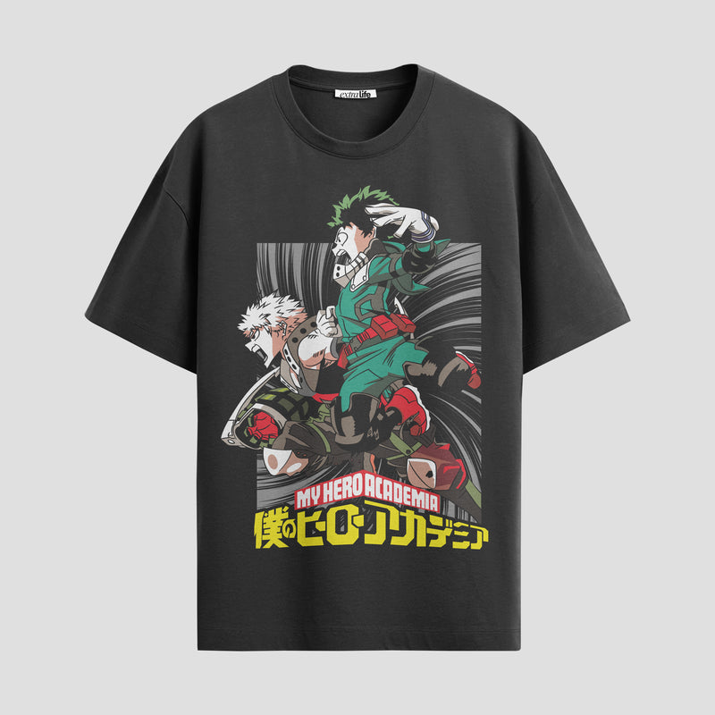 Playera urbana de anime y gaming ExtraLife MX, corte Standard Fit unisex ligero y transpirable en color Deep Black y Pure White, ropa de uso diario para gym y casual.
