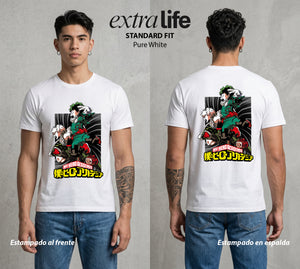 La Academia de Heroes | El Heredero del Simbolo #02527 - Playera Standard Fit | Pure White - Foto en modelo