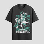 Playera urbana de anime y gaming ExtraLife MX, corte Standard Fit unisex ligero y transpirable en color Deep Black y Pure White, ropa de uso diario para gym y casual.