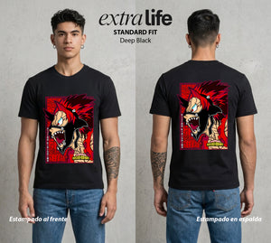 La Academia de Heroes | La Roca Inquebrantable #02530 - Playera Standard Fit | Deep Black - Foto en modelo