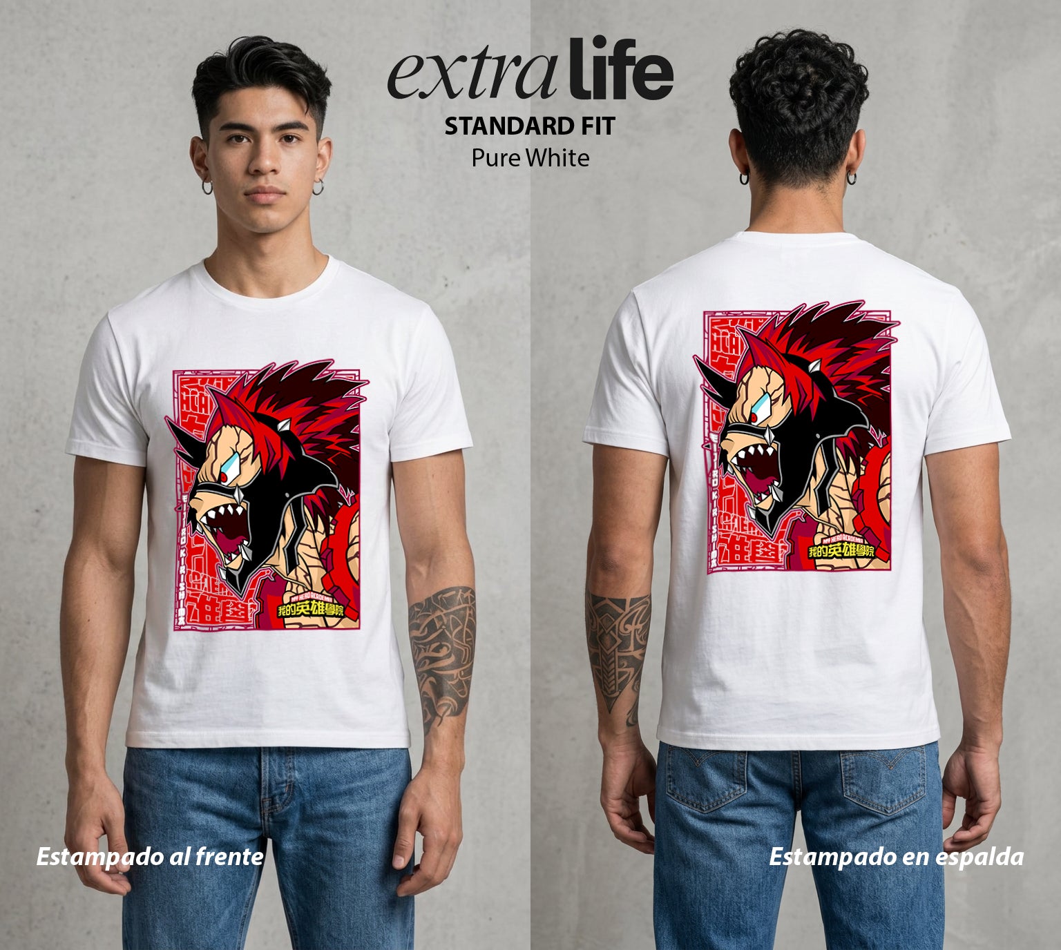 La Academia de Heroes | La Roca Inquebrantable #02530 - Playera Standard Fit | Pure White - Foto en modelo