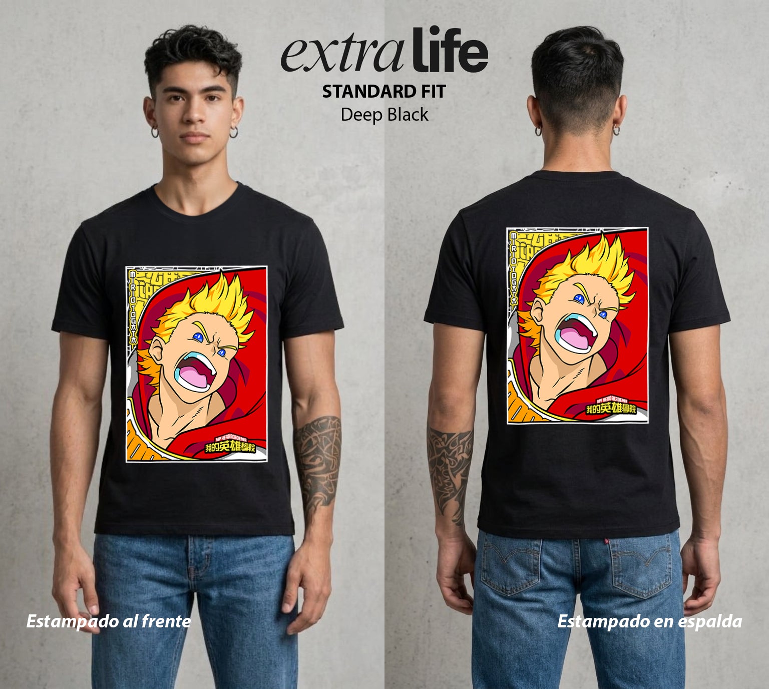 La Academia de Heroes | El Fantasma del Millon #02531 - Playera Standard Fit | Deep Black - Foto en modelo