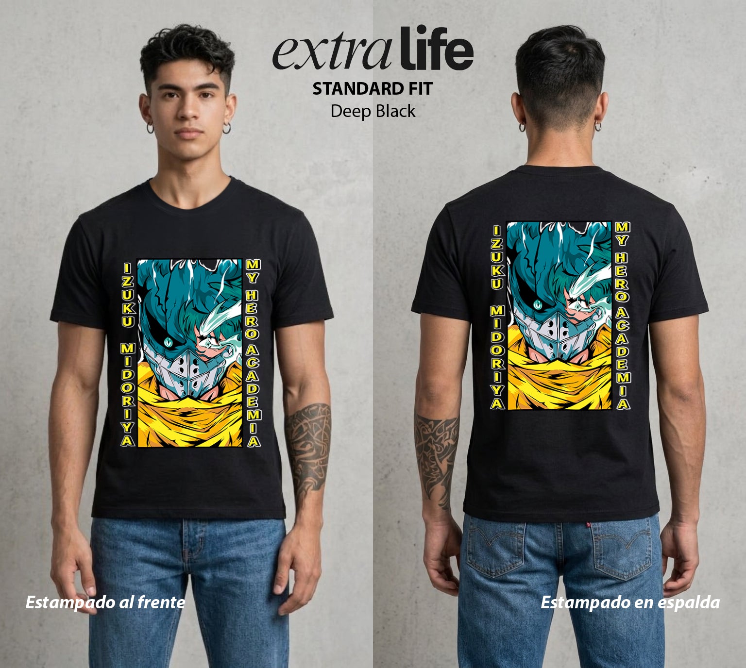 La Academia de Heroes | El Cuaderno del Heroe #02537 - Playera Standard Fit | Deep Black - Foto en modelo
