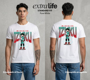 La Academia de Heroes | El Corazon del Plus Ultra #02539 - Playera Standard Fit | Pure White - Foto en modelo