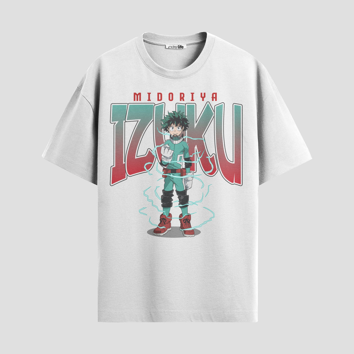 Playera urbana de anime y gaming ExtraLife MX, corte Classic Premium unisex ligero y transpirable en color Deep Black y Pure White, ropa de uso diario para gym y casual.