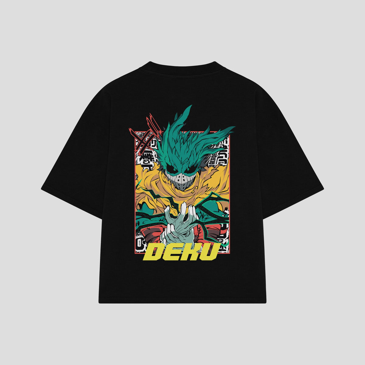 Playera streetwear premium de anime y gaming ExtraLife MX, corte oversized drop shoulder ligero y fresco en color Deep Black y Off-White, moda urbana mexicana de culto.