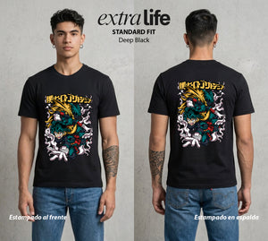 La Academia de Heroes | El Heroe Analista #02541 - Playera Standard Fit | Deep Black - Foto en modelo