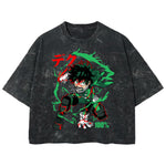 Playera streetwear premium de anime y gaming ExtraLife MX, corte boxy deluxe mineral wash heavyweight en color Acid Wash, moda urbana mexicana de culto.
