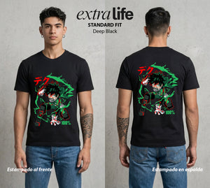 La Academia de Heroes | El Cuaderno del Heroe #02542 - Playera Standard Fit | Deep Black - Foto en modelo