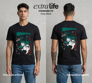 La Academia de Heroes | La Voluntad del Heredero #02543 - Playera Standard Fit | Deep Black - Foto en modelo