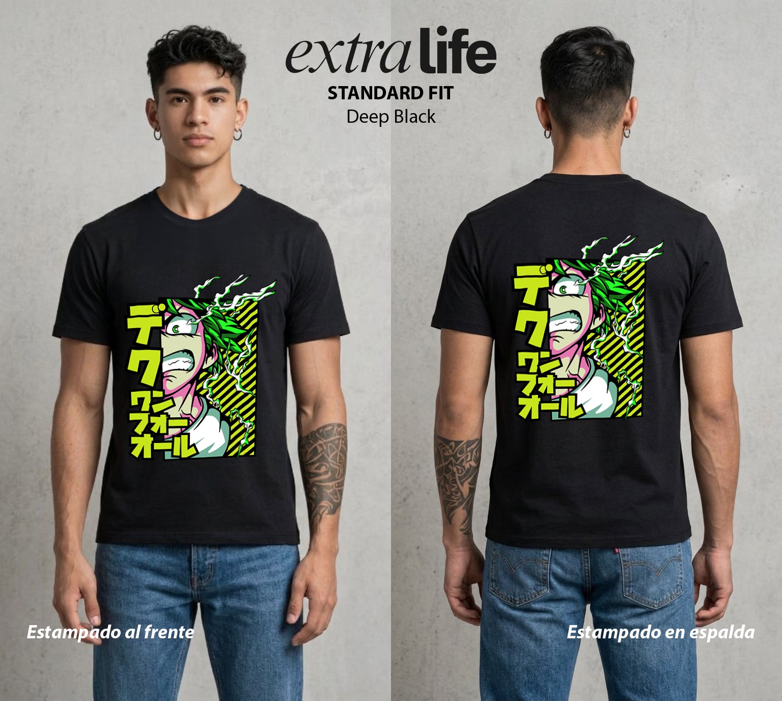 La Academia de Heroes | El Heroe Analista #02546 - Playera Standard Fit | Deep Black - Foto en modelo