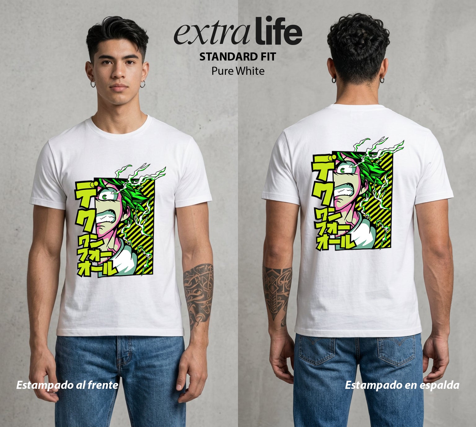 La Academia de Heroes | El Heroe Analista #02546 - Playera Standard Fit | Pure White - Foto en modelo