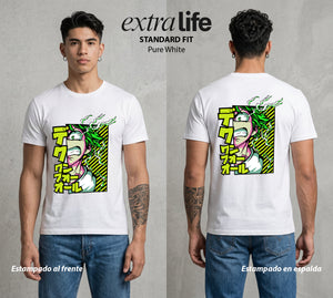 La Academia de Heroes | El Heroe Analista #02546 - Playera Standard Fit | Pure White - Foto en modelo