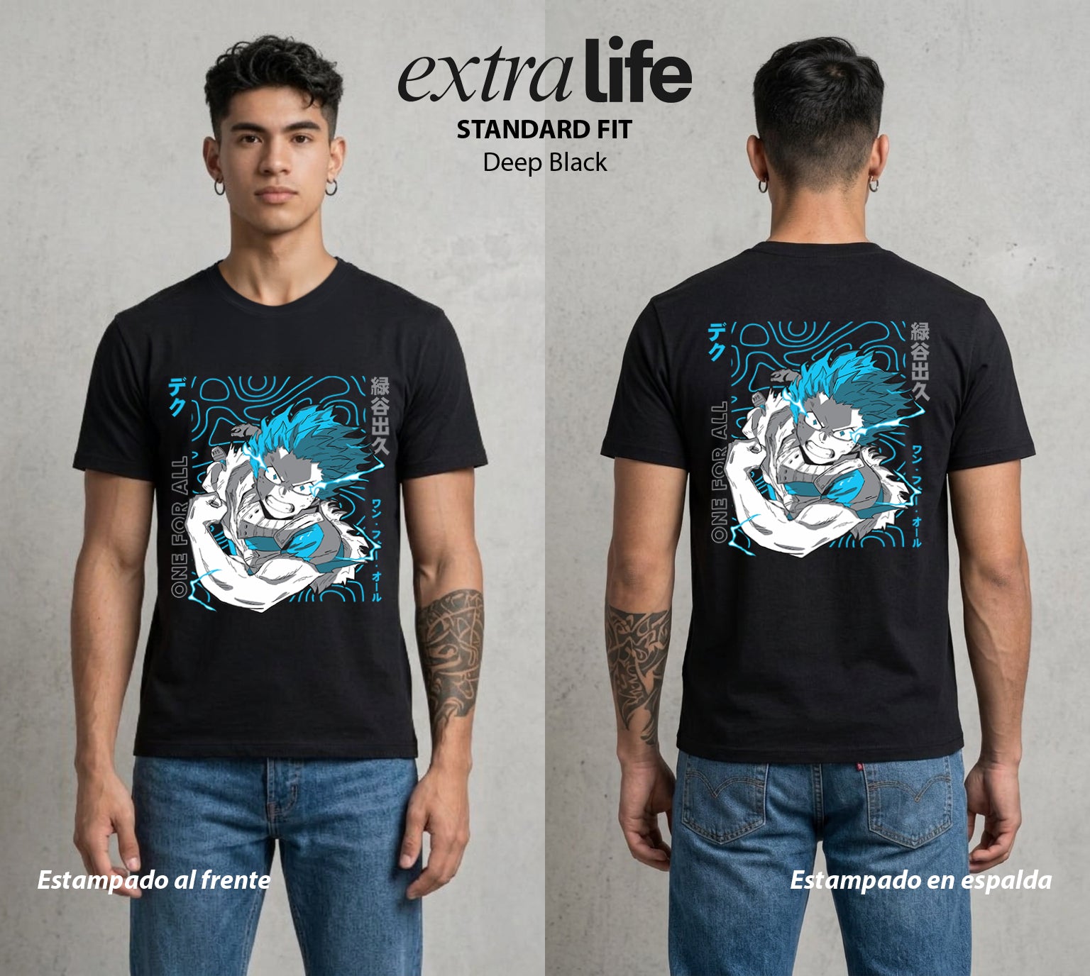 La Academia de Heroes | El Cuaderno del Heroe #02547 - Playera Standard Fit | Deep Black - Foto en modelo