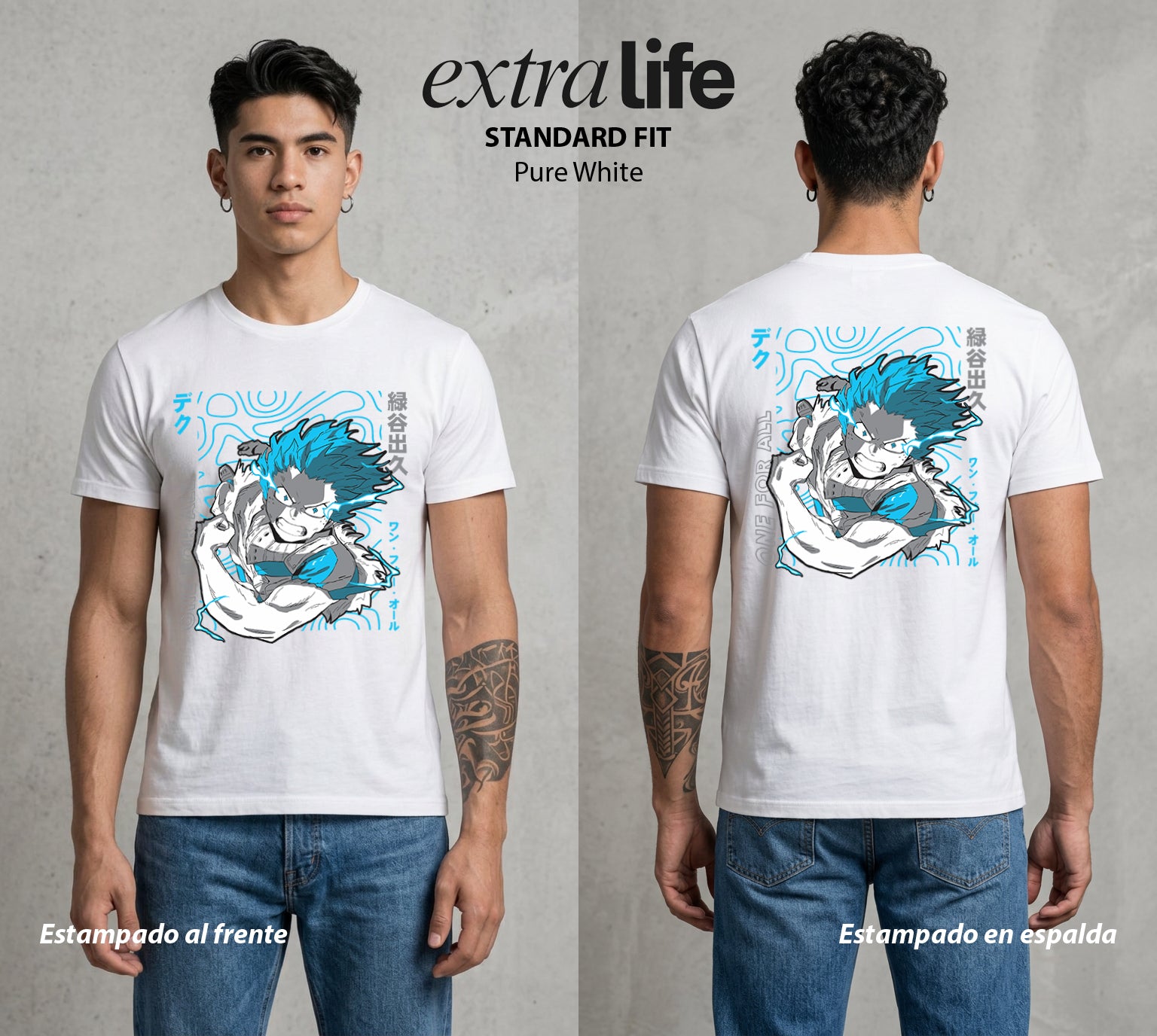 La Academia de Heroes | El Cuaderno del Heroe #02547 - Playera Standard Fit | Pure White - Foto en modelo