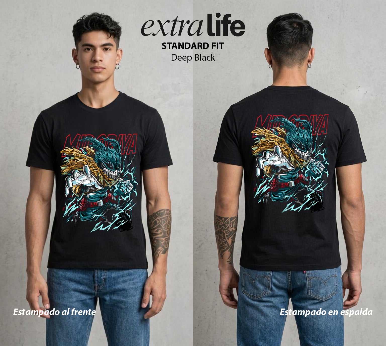 La Academia de Heroes | El Heroe Analista #02548 - Playera Standard Fit | Deep Black - Foto en modelo