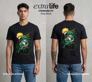 La Academia de Heroes | El Heroe Analista #02551 - Playera Standard Fit | Deep Black - Foto en modelo