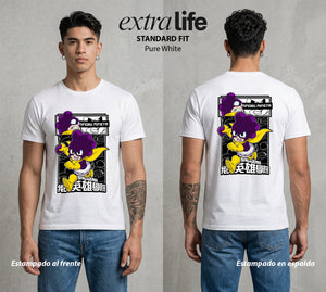 La Academia de Heroes | El Travieso del Bien #02554 - Playera Standard Fit | Pure White - Foto en modelo