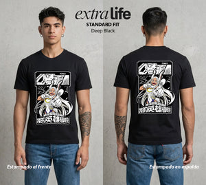 La Academia de Heroes | La Coneja del Bien #02557 - Playera Standard Fit | Deep Black - Foto en modelo