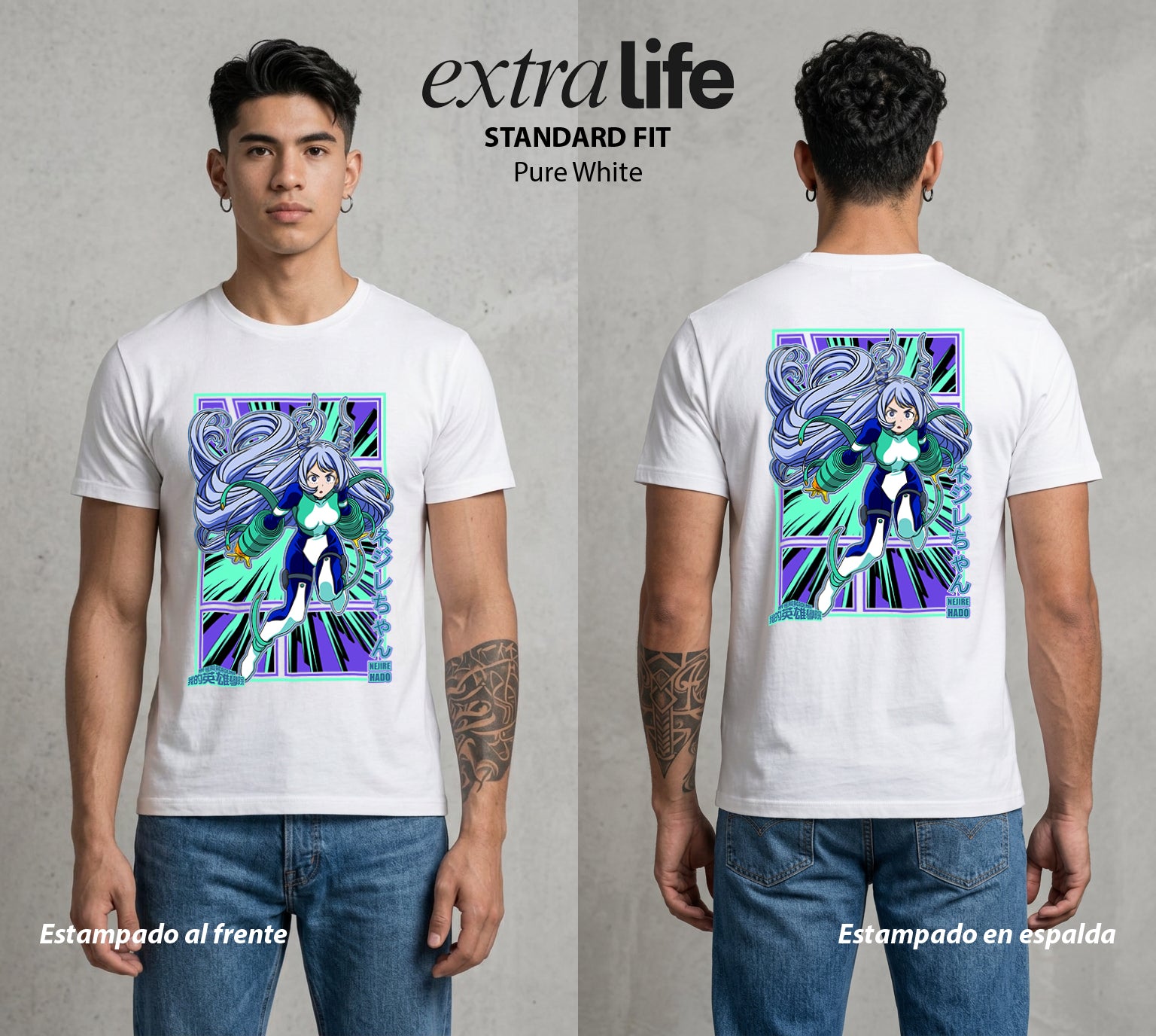 La Academia de Heroes | La Ola del Bien #02558 - Playera Standard Fit | Pure White - Foto en modelo