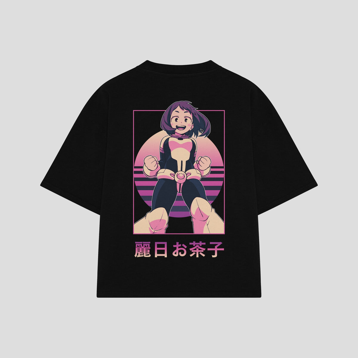 Playera streetwear premium de anime y gaming ExtraLife MX, corte oversized drop shoulder ligero y fresco en color Deep Black y Off-White, moda urbana mexicana de culto.