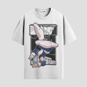 Playera urbana de anime y gaming ExtraLife MX, corte Standard Fit unisex ligero y transpirable en color Deep Black y Pure White, ropa de uso diario para gym y casual.