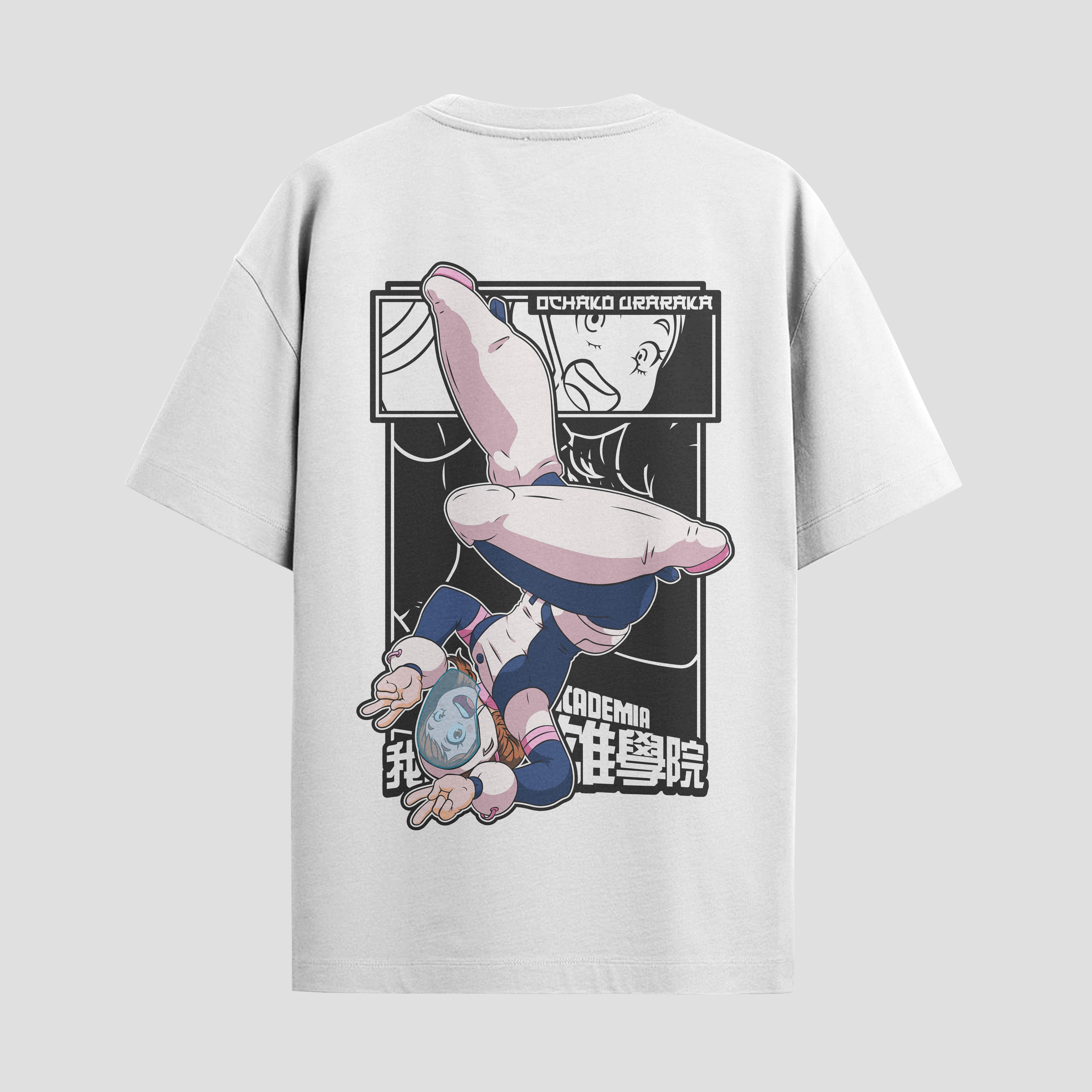 Playera urbana de anime y gaming ExtraLife MX, corte Standard Fit unisex ligero y transpirable en color Deep Black y Pure White, ropa de uso diario para gym y casual.