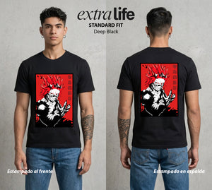 La Academia de Heroes | La Roca del Bien #02567 - Playera Standard Fit | Deep Black - Foto en modelo