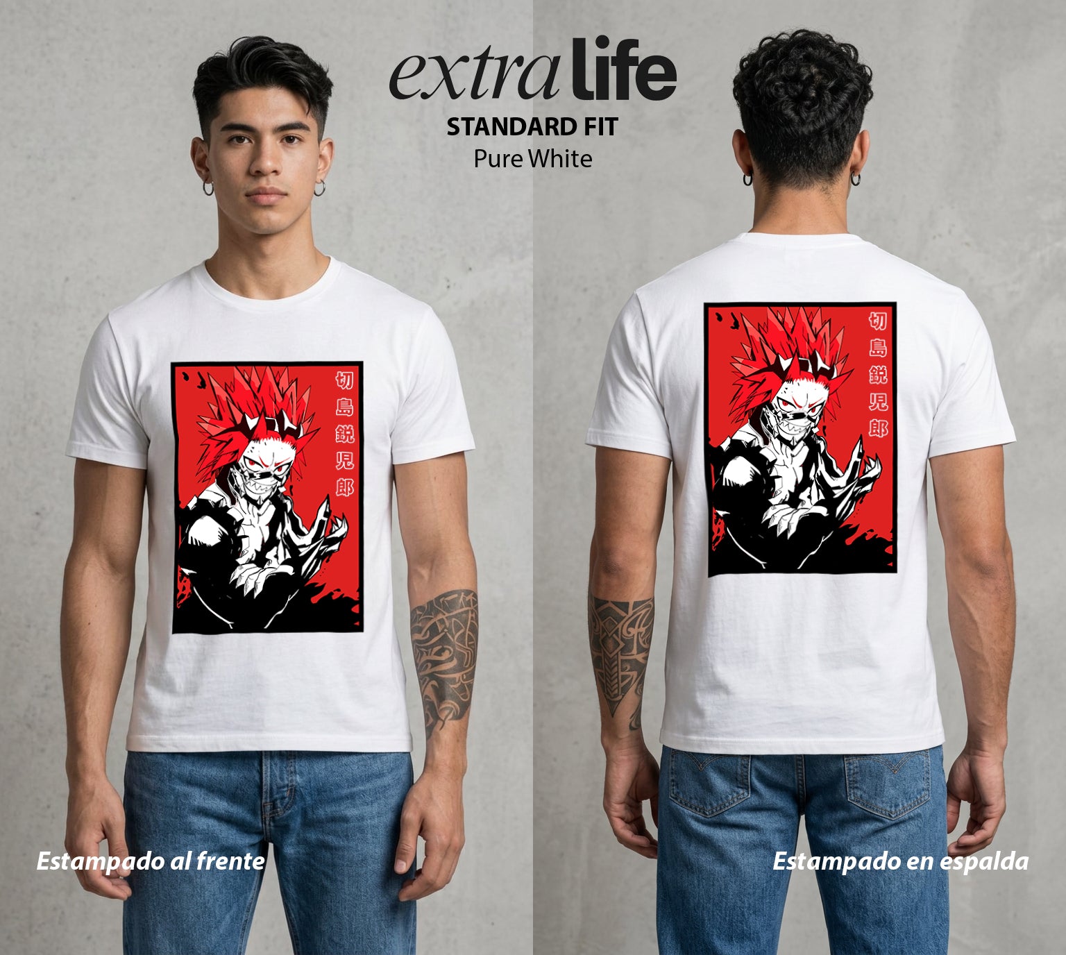 La Academia de Heroes | La Roca del Bien #02567 - Playera Standard Fit | Pure White - Foto en modelo