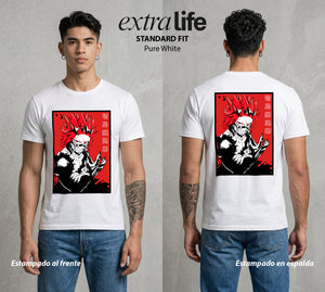 La Academia de Heroes | La Roca del Bien #02567 - Playera Standard Fit | Pure White - Foto en modelo