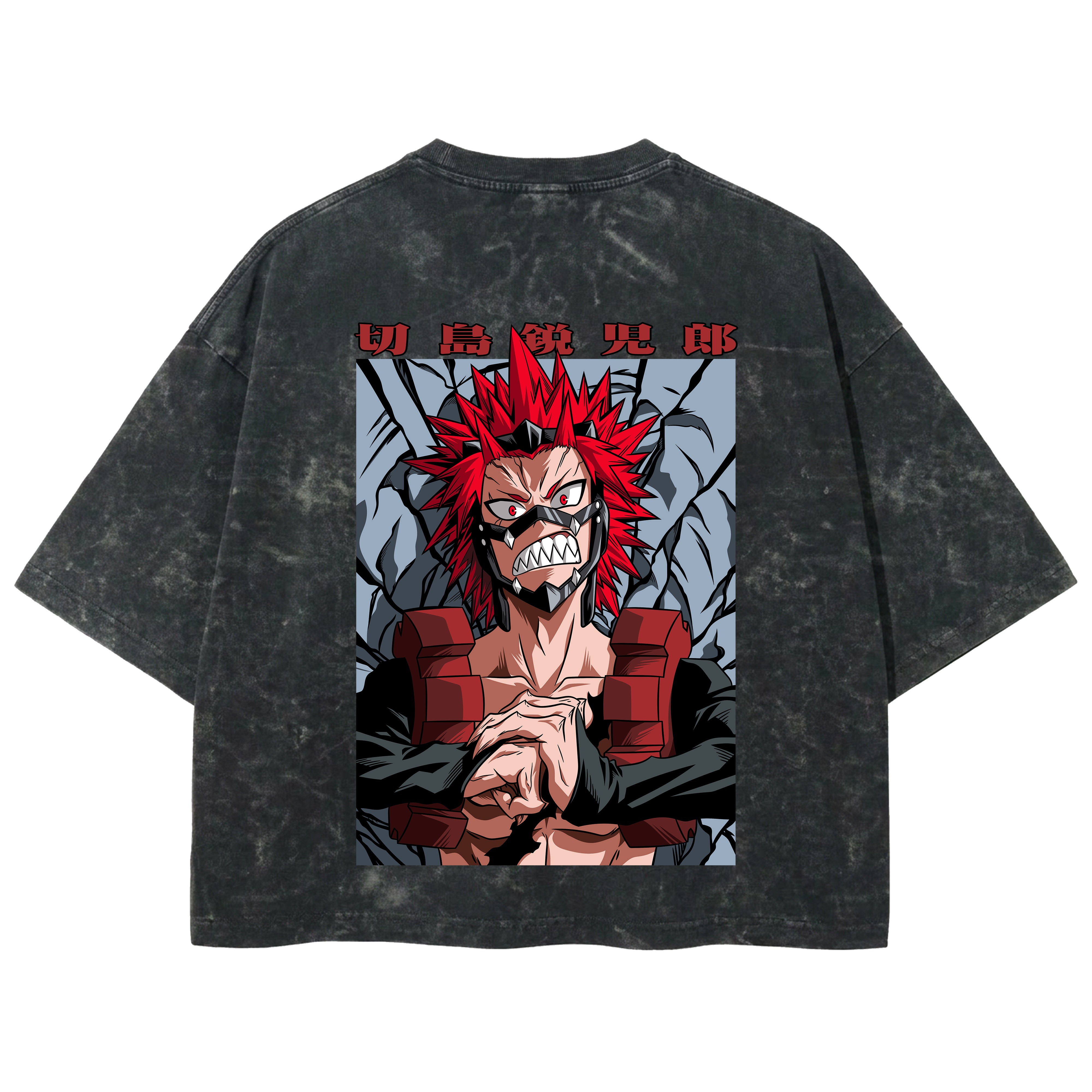 Playera streetwear premium de anime y gaming ExtraLife MX, corte boxy deluxe mineral wash heavyweight en color Acid Wash, moda urbana mexicana de culto.
