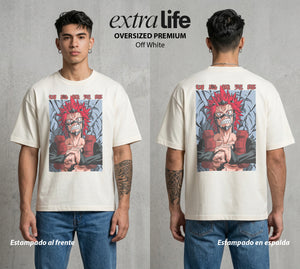La Academia de Heroes | El Endurecimiento Total #02569 - Playera Oversized Premium | Off White - Foto en modelo