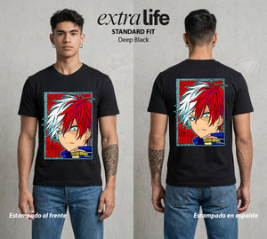 La Academia de Heroes | La Herencia del Bien #02573 - Playera Standard Fit | Deep Black - Foto en modelo