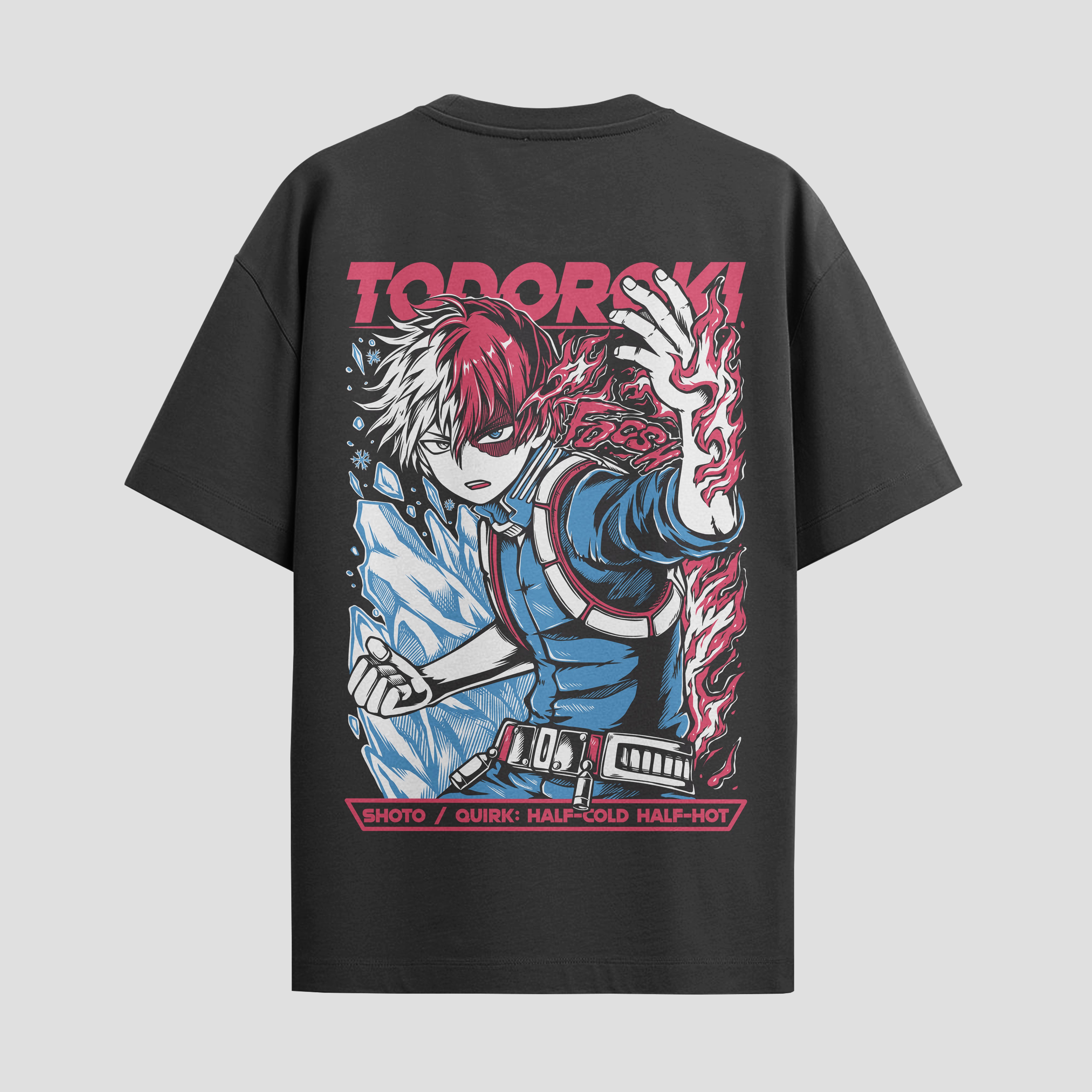 Playera urbana de anime y gaming ExtraLife MX, corte Standard Fit unisex ligero y transpirable en color Deep Black y Pure White, ropa de uso diario para gym y casual.