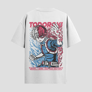 Playera urbana de anime y gaming ExtraLife MX, corte Standard Fit unisex ligero y transpirable en color Deep Black y Pure White, ropa de uso diario para gym y casual.