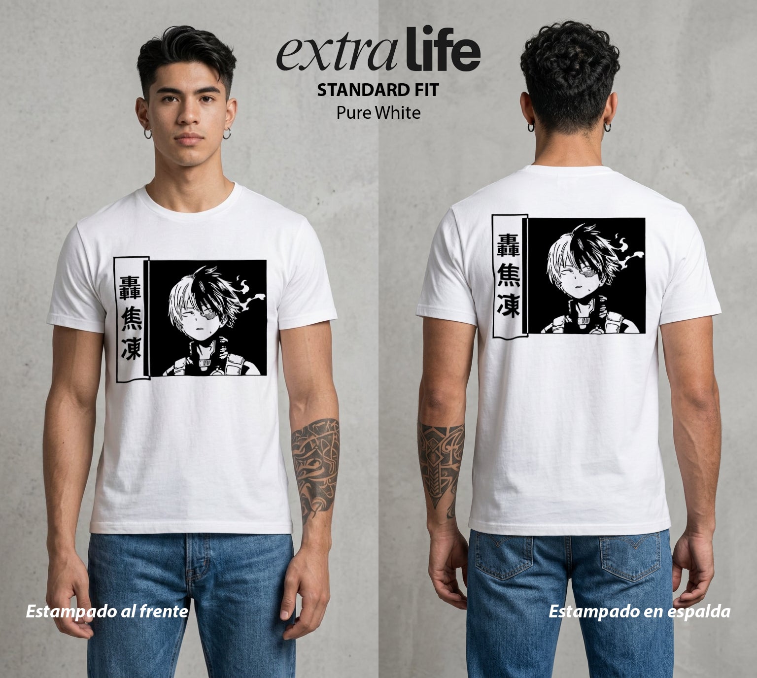 La Academia de Heroes | El Equilibrio del Poder #02578 - Playera Standard Fit | Pure White - Foto en modelo