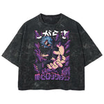 Playera streetwear premium de anime y gaming ExtraLife MX, corte boxy deluxe mineral wash heavyweight en color Acid Wash, moda urbana mexicana de culto.