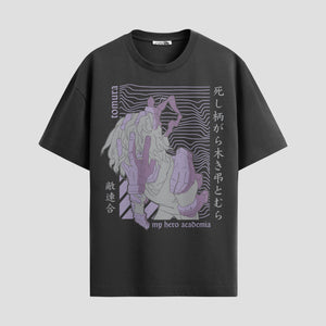 Playera urbana de anime y gaming ExtraLife MX, corte Standard Fit unisex ligero y transpirable en color Deep Black y Pure White, ropa de uso diario para gym y casual.