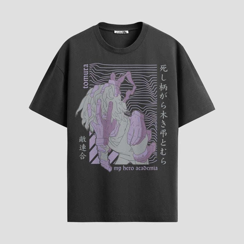 Playera urbana de anime y gaming ExtraLife MX, corte Standard Fit unisex ligero y transpirable en color Deep Black y Pure White, ropa de uso diario para gym y casual.