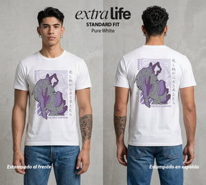 La Academia de Heroes | Las Manos del Caos #02585 - Playera Standard Fit | Pure White - Foto en modelo