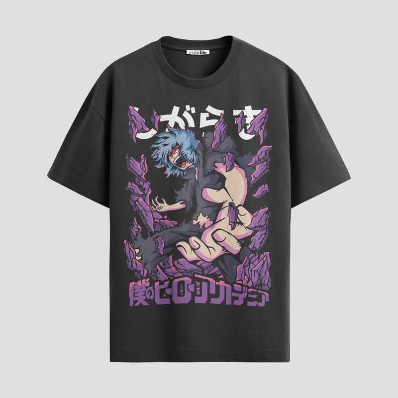 Playera urbana de anime y gaming ExtraLife MX, corte Standard Fit unisex ligero y transpirable en color Deep Black y Pure White, ropa de uso diario para gym y casual.