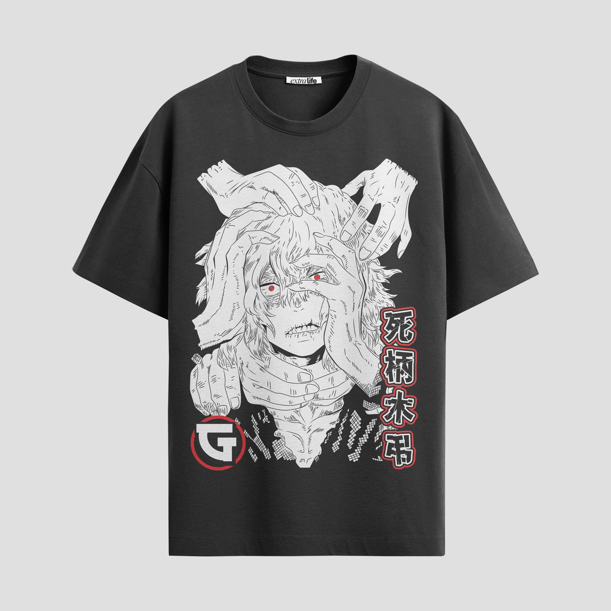 Playera urbana de anime y gaming ExtraLife MX, corte Classic Premium unisex ligero y transpirable en color Deep Black y Pure White, ropa de uso diario para gym y casual.