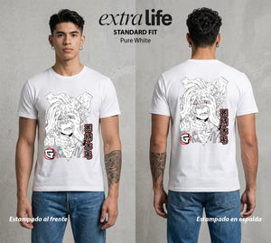 La Academia de Heroes | Las Manos del Caos #02587 - Playera Standard Fit | Pure White - Foto en modelo